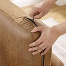 Extra Deep Accent Chair, Comfy Fabric Armchair with Wood Base, Upholstered Single Sofa Chair for Living Room & Bedroom, Faux Leather Brown by CozyNest Decor