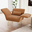 Txtin's Comfy Accent Chair Reading Chair for Bedroom Cozy Wing Arm Living Room Single Sofa Chair with Angle Adjustable Arms Brown Corduroy Easy Assembly by CozyNest Decor