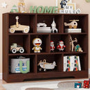 Book Shelf Set of 2, 10 Cubes Storage Organizer, 3-Tier Open Bookshelf Wooden Bookcase, Freestanding Cherry Bookshelf Cube Shelf for Living Room by CozyNest Decor