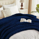Carriediosa Chunky Knit Throw Blanket 50" X 60", 100% Hand Made Large Chenille Loop Yarn Soft Fluffy Throws for Couch Sofa Bed, Big Crochet Cozy Heavy Thick Cable Woven Blankets, Navy Blue by CozyNest Decor