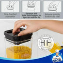 MR.SIGA 6 Piece Airtight Food Storage Container Set, BPA Free Kitchen Pantry Organization Canisters, One-handed Kitchen Storage Containers for Cereal, Spaghetti, Pasta, White by CozyNest Decor