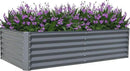 Domi Galvanized Raised Garden Bed, Outdoor Planter Garden Boxes Large Metal Planter Box for Gardening Vegetables Fruits Flowers, Dark Grey (8x4x1.5ft) by GreenHaven Gardens