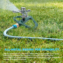 Metal Impact Sprinklers for Yard, 2 Pack, Heavy Duty Adjustable Lawn Sprinkler with 360° Coverage, Water up to 5,800 Sq. Ft, Durable Metal Base for Medium to Large Yards, Yard&Areas by GreenHaven Gardens