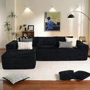 ovios 104" Cloud Sectional Couch with L-Shape Chaise,Modern Modular Sofa with Deep Seat, Upholstered Couches for Living Room Bedroom,No Assembly Required, Black (Plush Corduroy Fabric) by CozyNest Decor