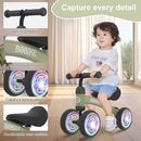 Baby Balance Bike Toys for 12-36 Months Kids Toy Boy and Girls Gifts Toddler Best First Birthday Gift Children Walker No Pedal Infant 4 Wheels Bicycle (Colorful, Deep Green-Light) by TinyTreasures Baby Boutique
