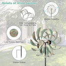 Wind Spinners Outdoor Wind Spinner Metal 13” Dia Wind Spinners for Yard and Garden Decor Pinwheels Wind Sculptures & Spinners(57” H) by GreenHaven Gardens