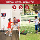 4 in 1 Kids Basketball Hoop and Tball Set for Toddlers 3-5, Adjustable Hanging Tee Ball Stand with Automatic Baseball Pitching Machine, Indoor Outdoor Sport Toys Birthday Gifts for Boys Girls by TinyTreasures Baby Boutique