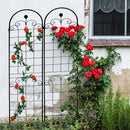 2 Pack Metal Garden Trellis for Climbing Plants Outdoor 86.7" x 19.7" Rustproof Plant Support Rose Trellis Netting Trellis Black