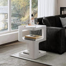 Modern Side Table,White end Table,Unique nightstand,Bedside Table,Metal 3-Tier Night Stand with Storage,Accent Side Table for Couch,Bedroom,Living Room.No Assembly Required. by CozyNest Decor
