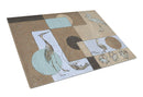 Blue Heron Cutting Board Tempered Glass Kitchen Cutting Surface, Heat Resistant Chopping, Non-Slip Feet, Food Prep & Serving