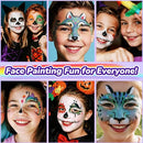 Face Painting Kit for Kids with 24Colors, Rainbow Cakes, Stencils, Gem Stickers, Glitter, Brushes, Temporary Tattoos – Non-Toxic Washable Face Paint for Halloween, Birthday Party, School Events by TinyTreasures Baby Boutique