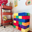 The Original Premium Plush Building Block for Kids - Certified Safe Foam Blocks in Luxuriously Soft Fabric Covers - Set of 24 (Classic Colors) by TinyTreasures Baby Boutique
