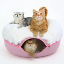 CATTASAURUS Peekaboo Cat Cave for Multiple & Large Cats Up to 30-45 Lbs, Fluffy Cat Beds for Indoor Cats, Scratch Detachable & Washable Tunnel Bed, Comfy Donut Cat Cave (Pink, Large (Calming)) by CozyNest Decor