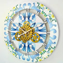 The Gears Clock Wall Clock Italy Collection with Moving Gears (Ravello, 24 inch Round) by CozyNest Decor