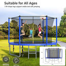 Upgraded 10/12/14/15/16FT Trampoline Outdoor, Large Kids Trampoline with Light, Stakes, Sprinkler, Backyard Trampoline with Basketball Hoop and Net, Capacity for 4-6 Kids and Adults by TinyTreasures Baby Boutique