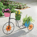 BAYN Bicycle Planter Stand, Metal Flower Pot Cart Holder with 3 Plant Bucket Outdoor Decorative for Patio, Deck, Garden or Lawn by GreenHaven Gardens