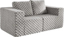 Modular Sectional Sofa 2 Seater Loveseat Modular Couch with Deep Seat Memory Foam Cloud Chair with Pillows Oversized Sectional Sofa for Living Room Bedroom (Plush Grey, Loveseat) by CozyNest Decor