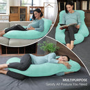 MOON PARK Pregnancy Pillows for Sleeping - U Shaped Full Body Maternity Pillow with Removable Cover - Support for Back, Legs, Belly, HIPS - 65 Inch - Turquoise by TinyTreasures Baby Boutique