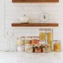 Glass Jars with Bamboo Lids (16oz in 9 Pack), Food Jars and Canisters Sets with lids, Food Storage Jars with Airtight Lids, Glass Pantry Jars by CozyNest Decor