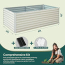 Raised Garden Bed 6x3x2ft, Galvanized Raised Garden Beds Outdoor for Vegetables Flowers Herbs, Steel Large Deep Planter Box, Tall Raised Garden Bed with 3ftx30ft Weed Barrier Fabric and Glove, Beige by GreenHaven Gardens