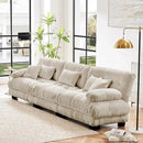 Modular Sectional Sofa Cloud Couch 3-Seater Deep Seat Sofa Couch, Oversized Couch Bed Sectional Couch with Round Bolster Armrests 5 Pillows, Modern Sofa Chair Comfy Couch by CozyNest Decor