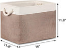 Bidtakay Large Storage Baskets with Handles for Organizing 16" x 11.8" x 11.8" Rustic Shelf Baskets [2-Pack] Foldable Clothes Baskets Fabric Collapsible Bins for Closet (White&Earthy Brown) by TinyTreasures Baby Boutique