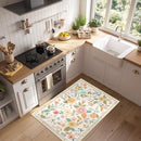 Floral 2x3 Area Rug Machine Washable Soft Print Boho Carpet Non Slip Doormat Low Pile Flower Area Rugs for Living Room Bedroom Nursery Kitchen Dining Room Indoor-Beige/White/Orange by TinyTreasures Baby Boutique