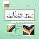 LuZhiQiang This Is Us Sign Wall Decor 40"×15" for Bedroom Family Sign Large Framed Wooden Wall Hanging Art (White) by CozyNest Decor