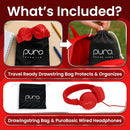 Puro Sound Labs PuroBasic Wired Headphones for Kids - Volume-Limiting & Adjustable with Microphone – Compatible with Smartphones, Tablets, PCs, and More – Safe, Durable Headphones for Kids – Red by TinyTreasures Baby Boutique