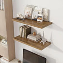 30" Floating Shelves for Wall, 12" Deep Slim Walnut Floating Shelves, Wall-Mounted Shelves for Bedroom, Living Room, Kitchen, Bathroom - Set of 2 by CozyNest Decor