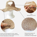 Womens Straw Beach Sun Hats, Foldable Packable Floppy Handmade Crochet Hats for Women,Large Summer Vacation Wide Brim Hat by GreenHaven Gardens