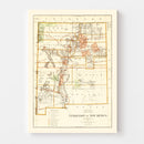 Vintage Map of New Mexico 1876