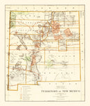 Vintage Map of New Mexico 1876