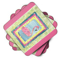 Bird - Flamingo Foam Coasters Set of 4 Cup Coasters for Indoor Outdoor, Tabletop Protection, Anti Slip, Mouse pad Material