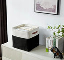 DECOMOMO Storage Cubes, 11x11 Cube Storage Bins, Baskets for Shelves (Black & White, Cube 11" - 4 Pack) by CozyNest Decor
