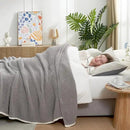 Snuggle Sac Soft Waffle Blanket, Grey Bedding Blankets Queen Size 90x90 inches, Reversible Microfiber Fluffy Fuzzy Grey Blanket Cozy Knit Blanket for Women Mothers Birthday Gifts by CozyNest Decor