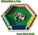 Vamslove Shut The Box Game for 6 Player with 12+4 Dice - Colorful 6 Sided Wooden Board Math Number Games for Kids Adults Families Party Club (Instructions Included) by TinyTreasures Baby Boutique