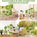 iDavosic.ly 7 Tier Large Plant Stand Indoor, 10 Inch Wide Tall Corner Metal Plant Stands Outdoor for Multiple Plants, Folding Tiered Flower Display Holder Rack Shelf, Gold by GreenHaven Gardens