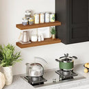 BAMEOS 24x6 Wall Shelf, 2-Shelf Modern Oak Floating Shelf Set for Bedroom, Bathroom, Kitchen Storage by CozyNest Decor