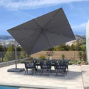 PURPLE LEAF 11.5' X 8' Left-right Tilting Outdoor Patio Umbrella Swivel Offset Cantilever Heavy Duty Rectangle Aluminum Umbrella with UV Resistant for Deck Pool Patio Backyard, Graphite Grey by GreenHaven Gardens