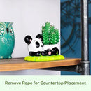 Panda Hanging Planter, Succulent Pot with Drainage, 6 ft Natural Fiber Cord, Ceramic Bear Animal Holder for Cacti & Small Plants, Decorative Panda Gift Decor for Women Men by GreenHaven Gardens