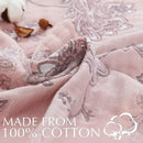 jinchan Boho 100% Cotton Muslin Twin Size 60x80 Inches Blanket Lightweight 4-Layer Quilted Soft Pink Red Floral Throw Blanket Reversible Comfy Flower Breathable All Seasons Couch Bedroom Decor by CozyNest Decor