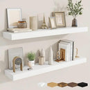 fuqing Floating Shelves for Wall, Bathroom Shelf Wall Mounted for Storage, Shelves with Invisible Bracket for Bedroom, Kitchen, Living Room, Farmhouse Small Book Shelf, 40 Inch Set of 2, White by CozyNest Decor