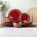 GBHOME Ceramic Dinnerware Sets,12 pcs Embossed Elegant Stoneware Plates and Bowls Sets, Housewarming Wedding Gift | Dishwasher & Microwave Safe | Dishes Set Service for 4 by CozyNest Decor