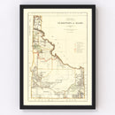Vintage Map of Idaho 1876