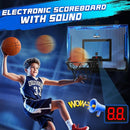 Kids Indoor Basketball Hoop with Scoreboard & Timer,Toddler Adjustable Height Basketball Goal Toy for Outdoor Backyard,Sports Game Play by TinyTreasures Baby Boutique