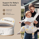 Baby Carrier with Hip Seat, BeBeBus 2-in-1 Ergonomic Newborn to Toddler Carrier up to 44 lbs, Detachable Hands-Free for Infant, All Season Forward-Facing Carry, Fits Waist Sizes up to 38 inch (White) by TinyTreasures Baby Boutique