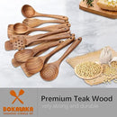 Wooden Spoons for Cooking,12 Pack Wooden Utensils for Cooking Wooden Cooking Utensils Wooden Kitchen Utensils Set Natural Teak Wooden Spatulas for Cooking by CozyNest Decor