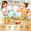 MINIARTIS Baby Musical Instruments Set - Montessori Musical Toys for Toddlers 1-3 | Modern Boho Kids Xylophone with Songbook | Neutral Colors Wooden Percussion Instruments | Preschool Educational 3+ by TinyTreasures Baby Boutique