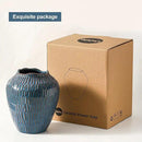 Blue Ceramic Vase for Home Decor,7.8 Inch Flower Vases，Decorative Vase for Pampas Grass，Modern Art Texture Vases for Home Entryway Living Room Dining Table Farmhouse Office Decor- Blue by GreenHaven Gardens